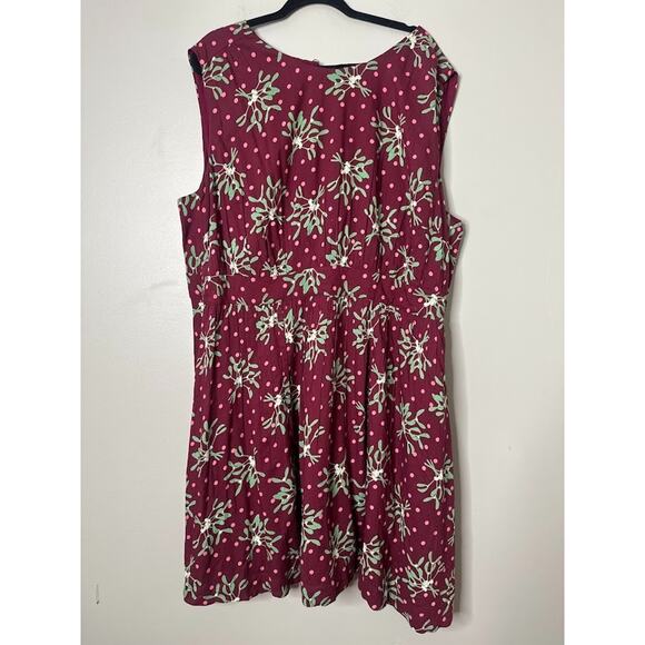 Emily and Fin Dress Plus Size 4X Lucy Dress Polka Dot Floral Fit & Flare Pleated - Picture 2 of 12